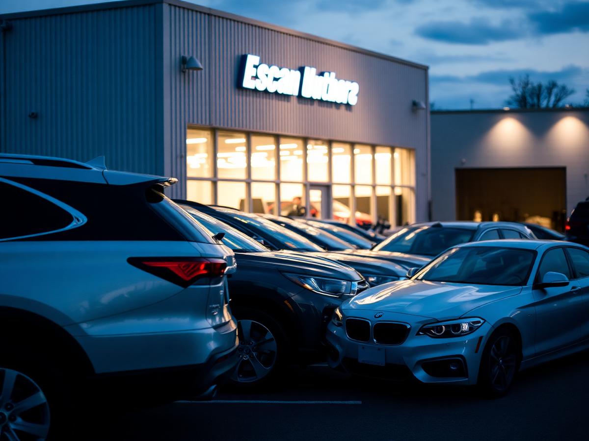 Customer vehicles at workshop