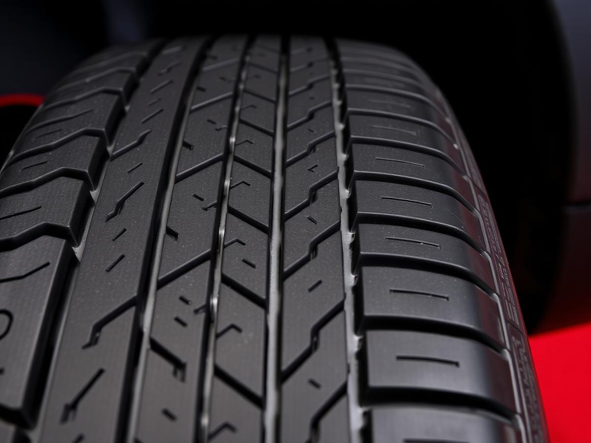 Passenger car tyre close up